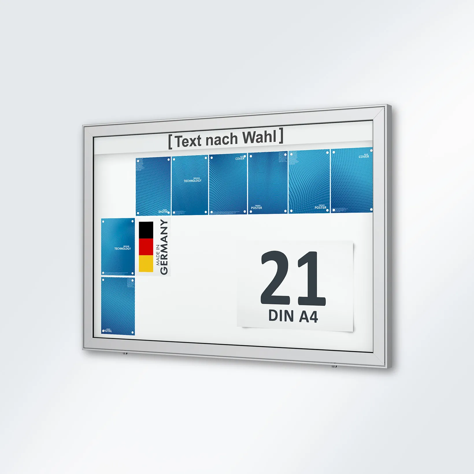 Poster, Posterboard, Infotafel, DIN A4, blaue Karte